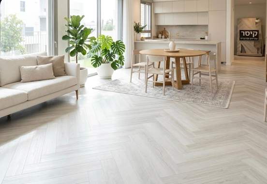 פרקט פולימרי פישבון לבן פנינה  : image 1