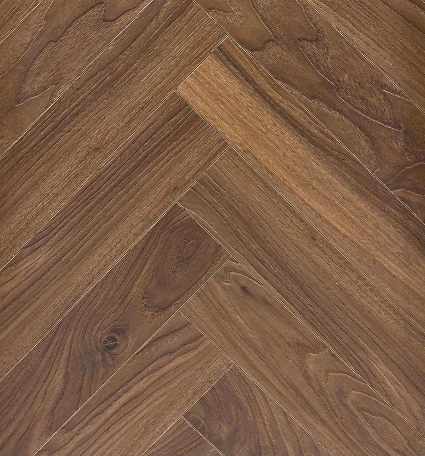 פרקט פולימרי פישבון SPC PURE אגוז אדמדם נקי מוברש / מחיר מוזל