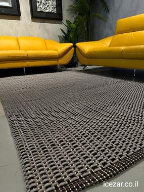 שטיח קלוע דגם MAMO בצבעי אפור שחור  : image 2