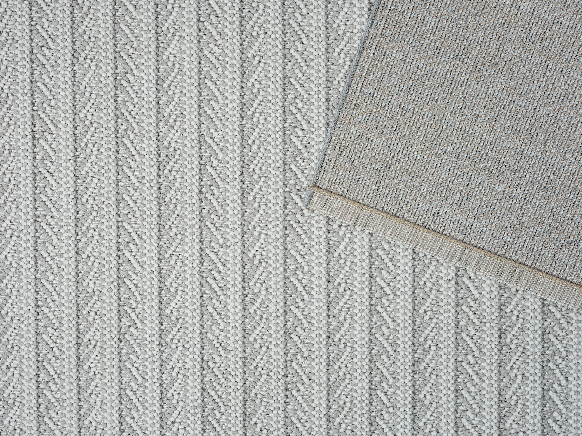 שטיח דגם CALIFORNIA לולאות משולבות צבע אפור לבן   : Thumb 2