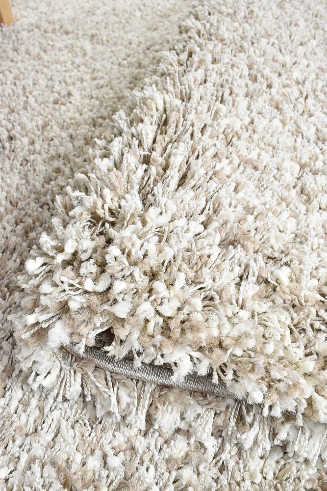 שטיח בלגי דגם שאגי שעיר משולב בז' לבן  : Thumb 3