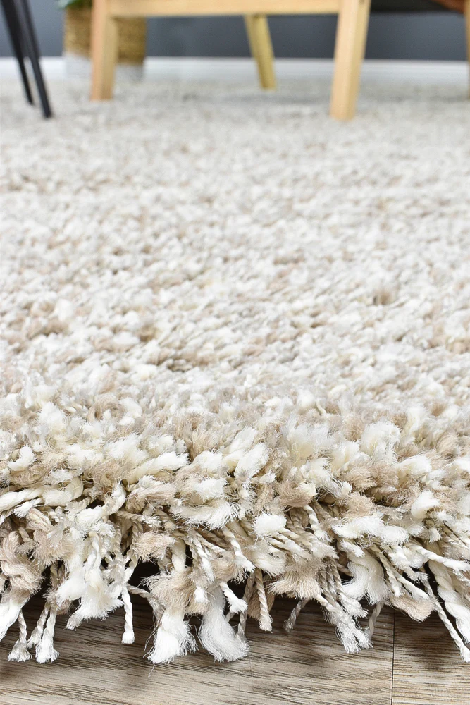 שטיח בלגי דגם שאגי שעיר משולב בז' לבן  : Thumb 2