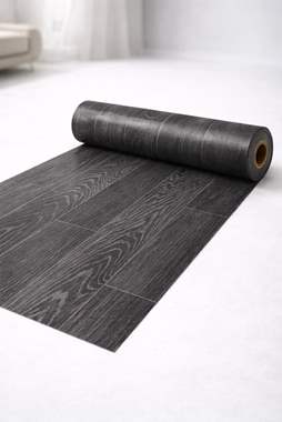 PVC גליל 2 מטר דמוי פרקט שחור  : image 1